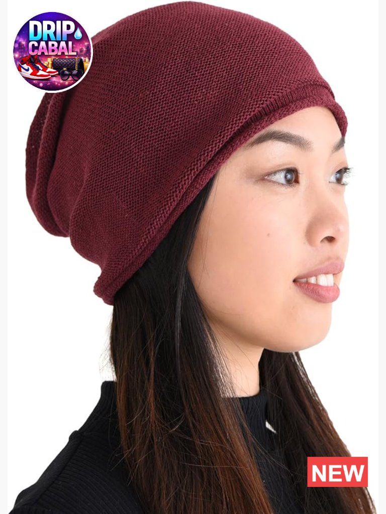 100% Silk Slouchy Beanie For Men Women Oversized Chemo Hat
